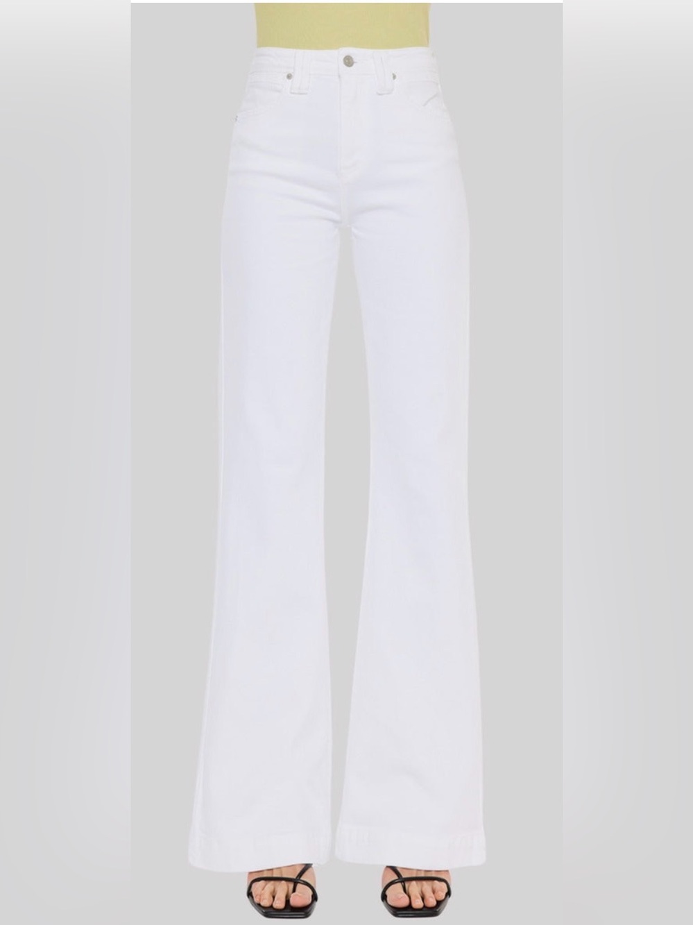Kancan Sumayyah High Rise Holly Flare Jeans | color: white | size: 29